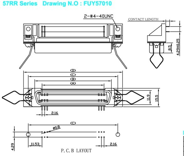 Centronic DDK 24 Pin 리본 여성 PCB 정각 연결관에 의하여 증명되는 UL