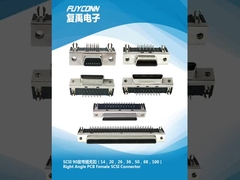 오른쪽 각 PCB SCSI 커넥터 14pin 20pi 26pin 36pin 50pin 68pin 100pin 여성 MDR 커넥터