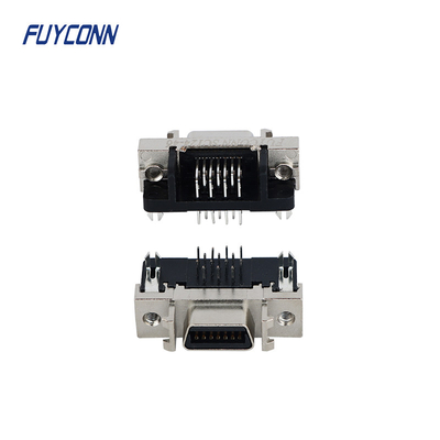 아연 합금 샐 14 핀 SCSI 연결기 직각 여성 PCB