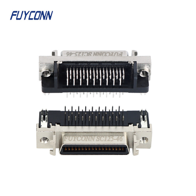 아연 합금 샐과 직각 PCB 36 핀 SCSI 암놈 커넥터