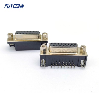 15P 직각 D서브 커넥터 수용부 여성 PCB 연결기 (8.08mm)