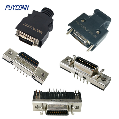 PBT 단열 SCSI MDR 커넥터 여성 / 남성 1.27mm 피치 20pin