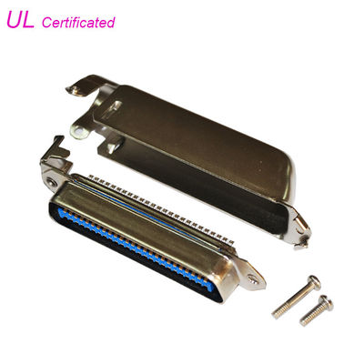 50의 Pin Matel 덮개를 가진 남성 Centronic 땜납 측 입장 연결관 단단한 유형