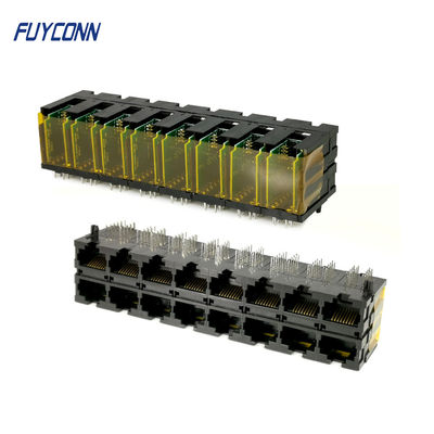 PCB 2x8은 직각 단말기와 16*10P 160 핀 RJ45 연결기를 포팅시킵니다