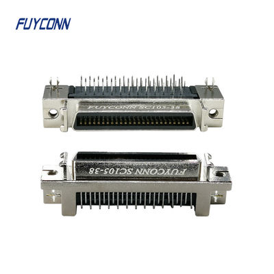 50 핀 SCSI 커넥터 90도 PCB 유형 아연 합금 니켈 도금